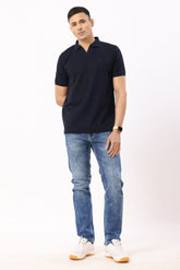 3003-2 Linear Polo T-Shirt Navy