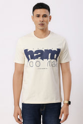 Hard Core Graphic T-Shirt Cream