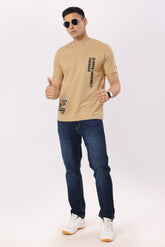 Reconnect Textured T-Shirt Beige