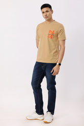 Rage Textured T-Shirt Beige