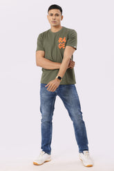 Rage Textured T-Shirt Olive