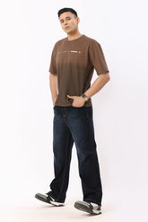 0805-2 Ombre Oversized T-Shirt Brown