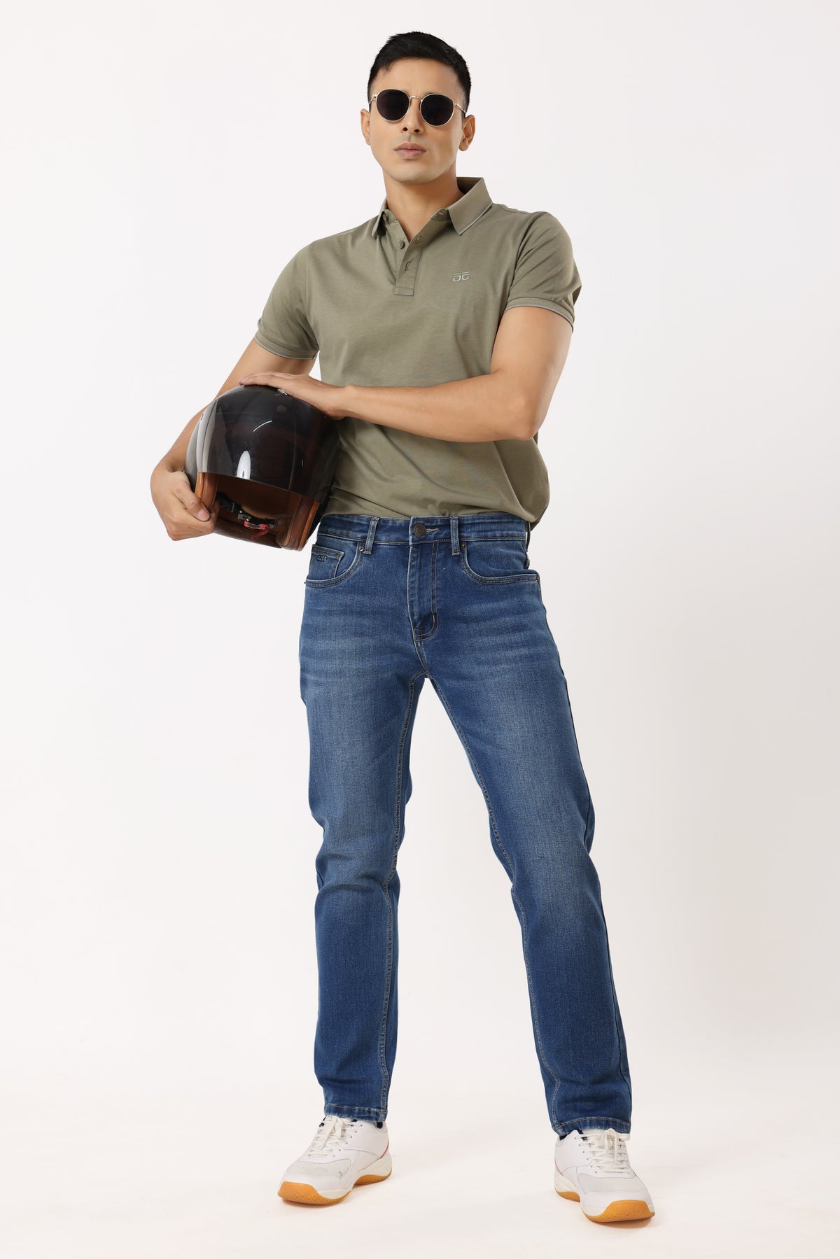 1001-1 Straight Fit Jeans Medium Blue