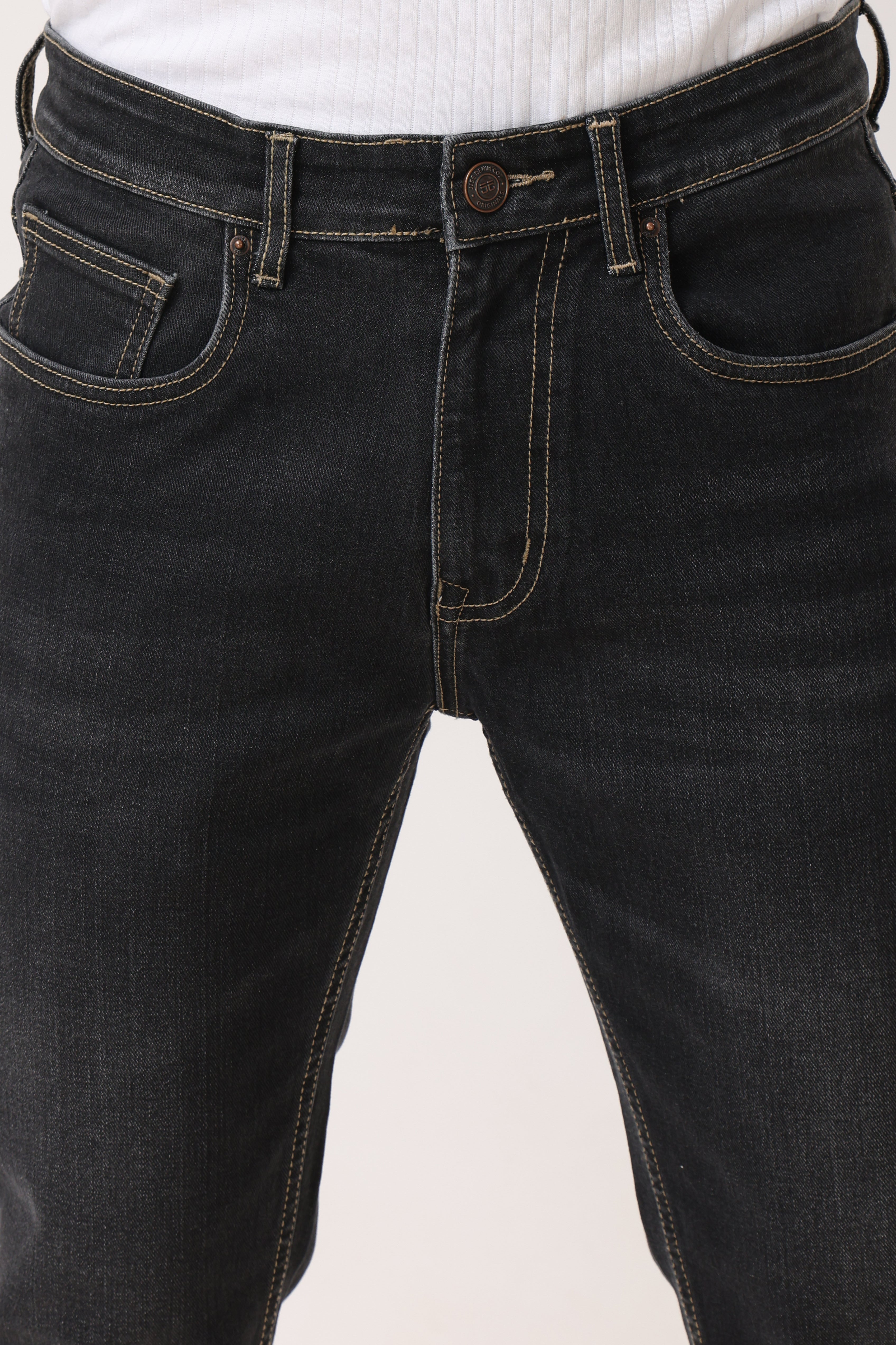 1002-2 Straight Fit Jeans Washed Black