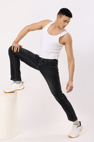 1002-2 Straight Fit Jeans Washed Black