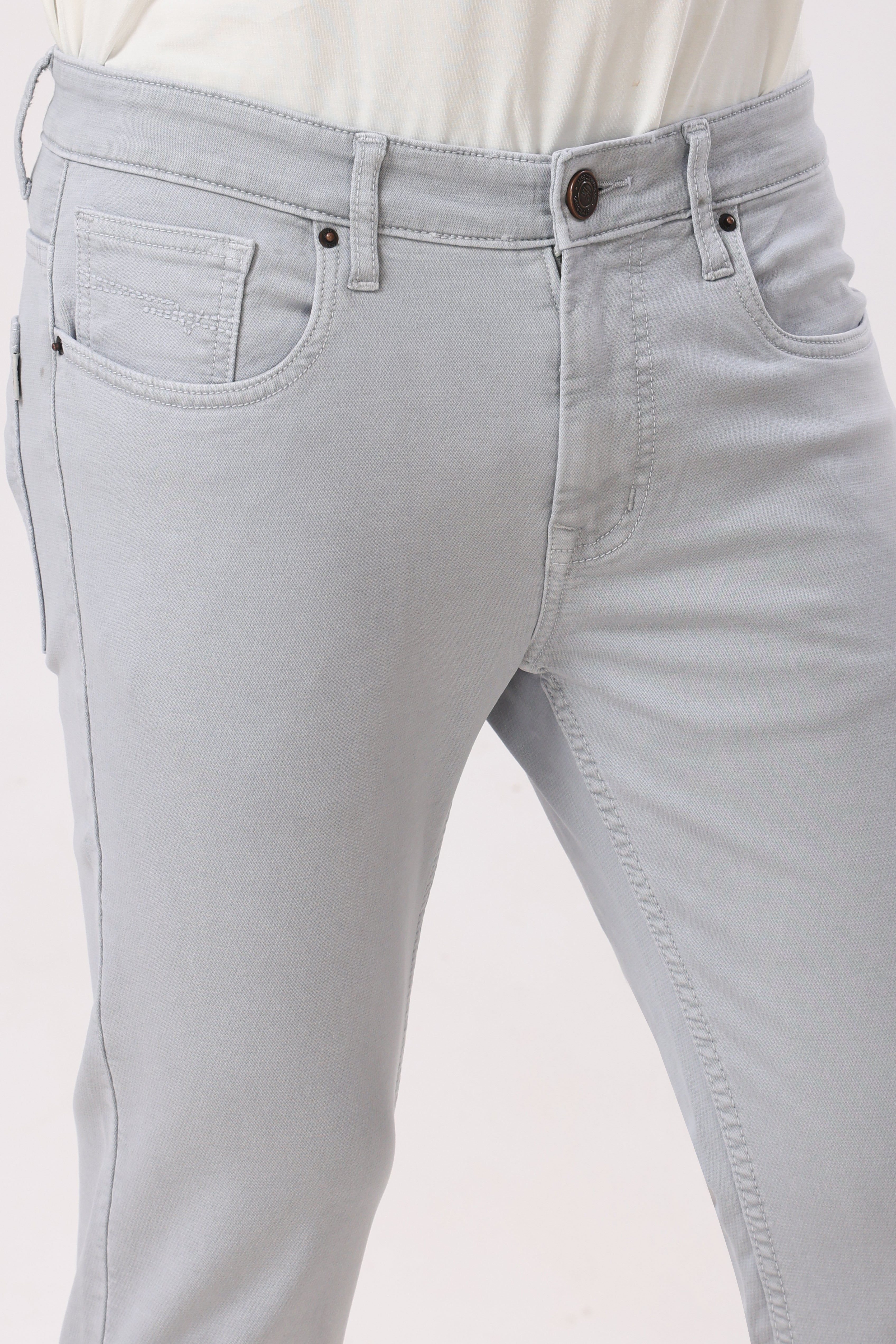 1004-1 Narrow Fit Jeans Light Grey