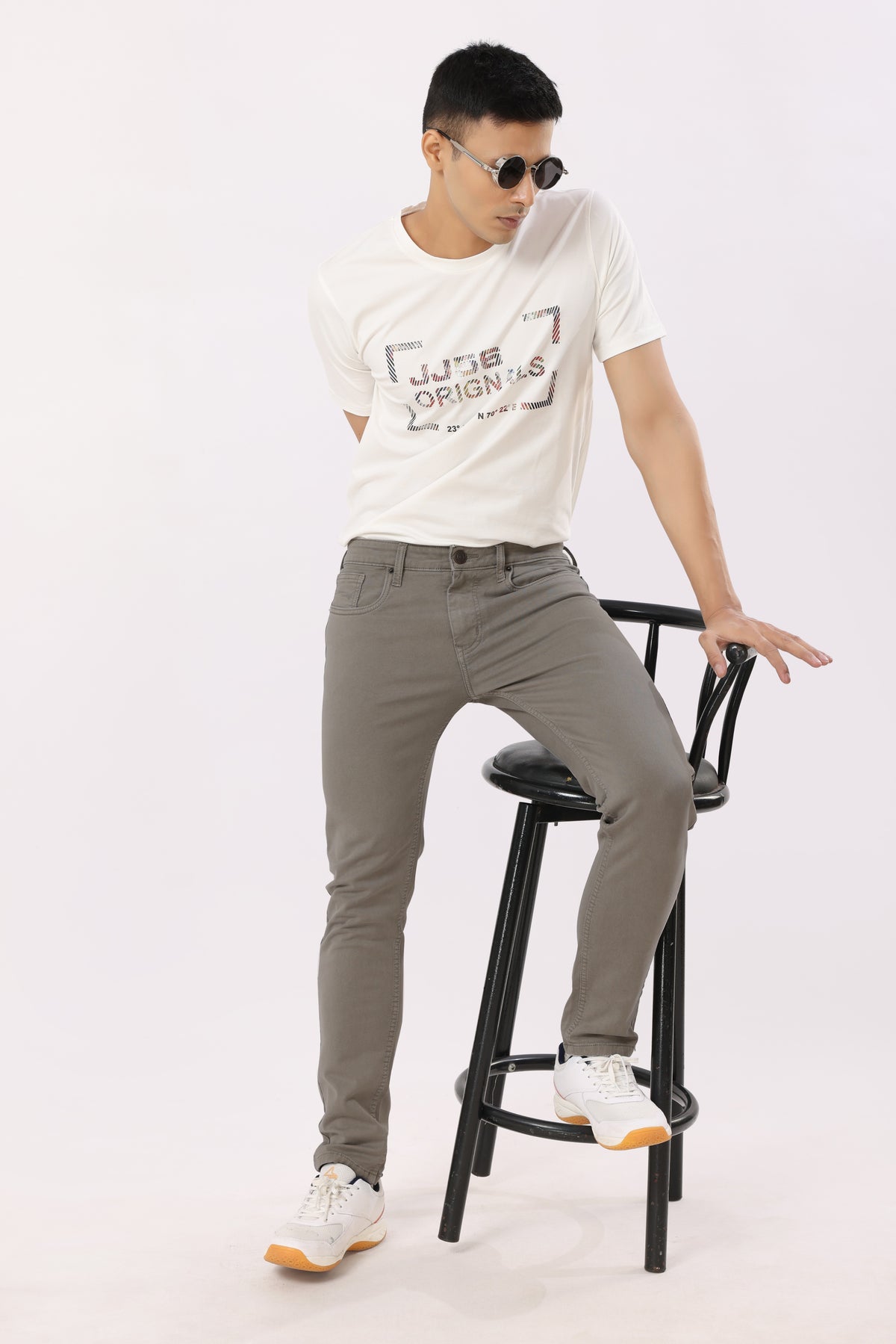 1004-2 Narrow Fit Jeans Stone Grey