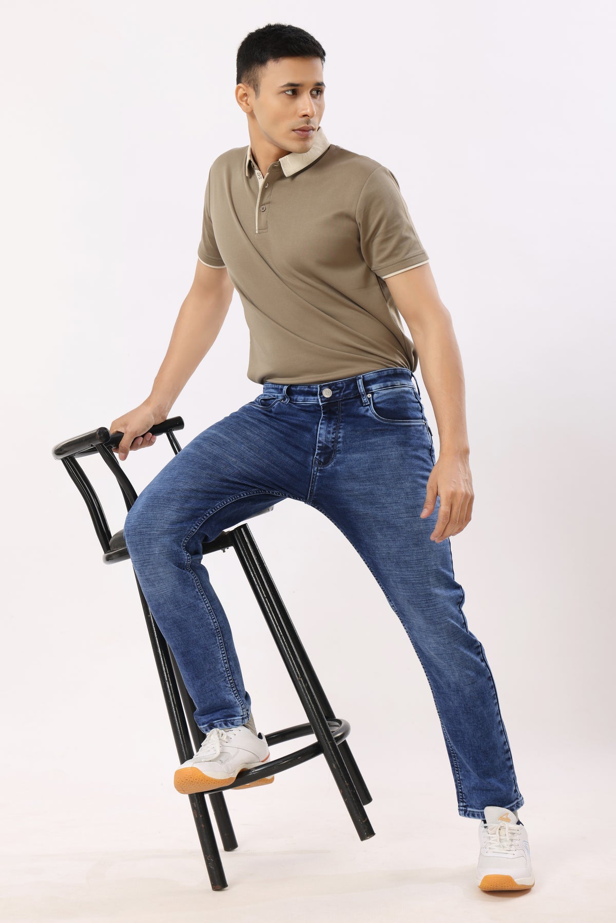 3002-1 Straight Fit Jeans Acid Wash Blue