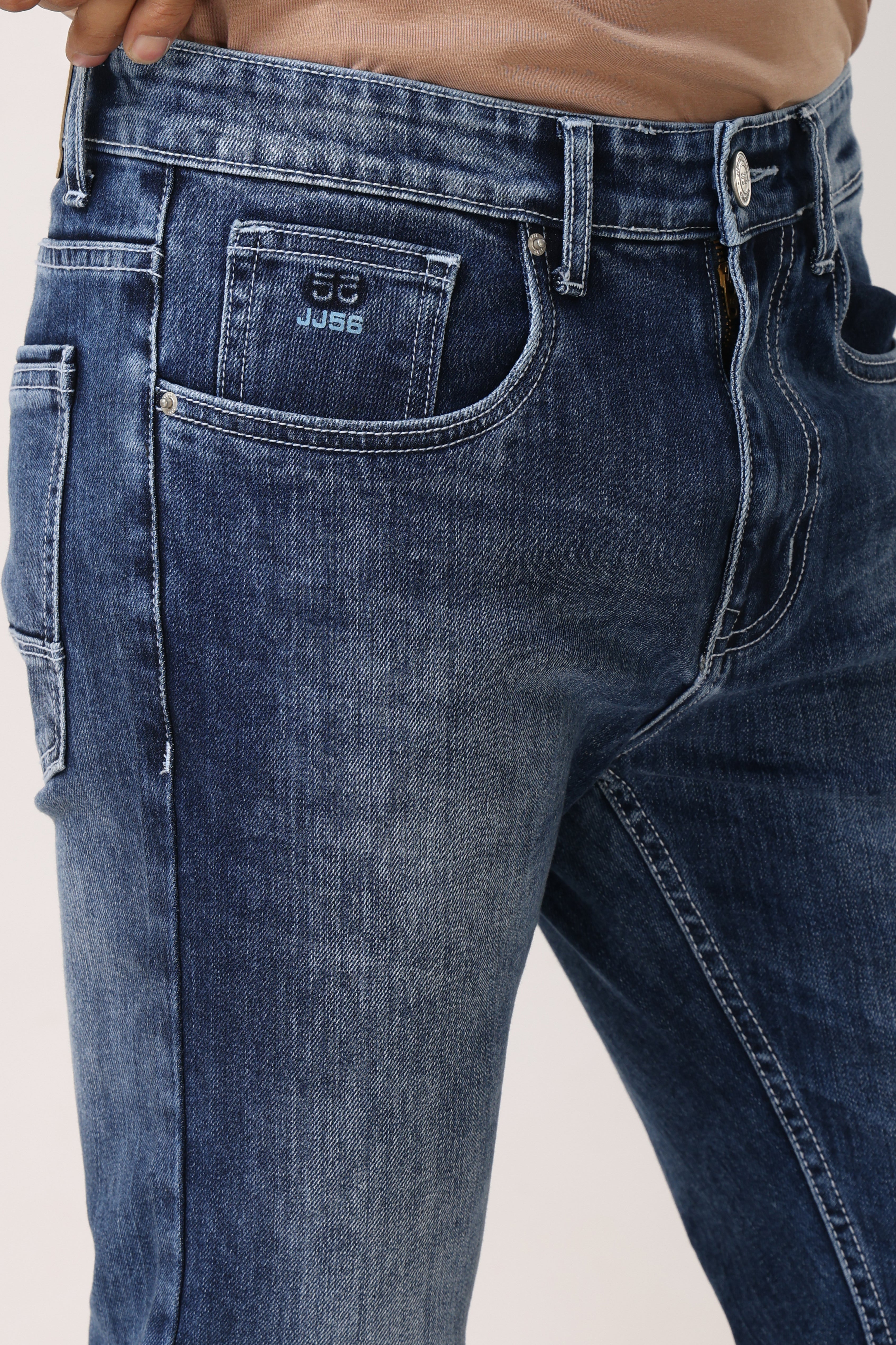 4001-1 Straight Fit Jeans Acid Blue