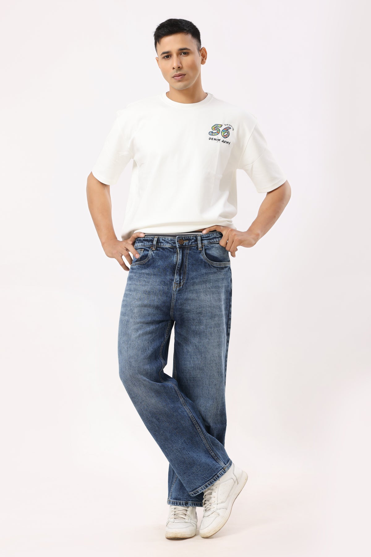 DB-2001 Baggy Fit Jeans Mid Blue