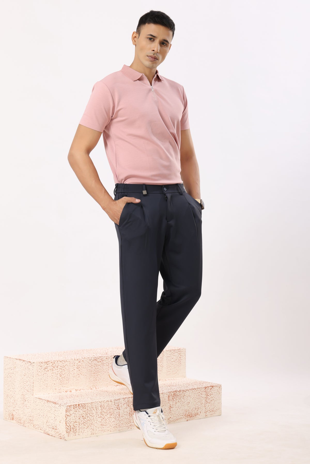 Baggy Fit Korean Pants Navy