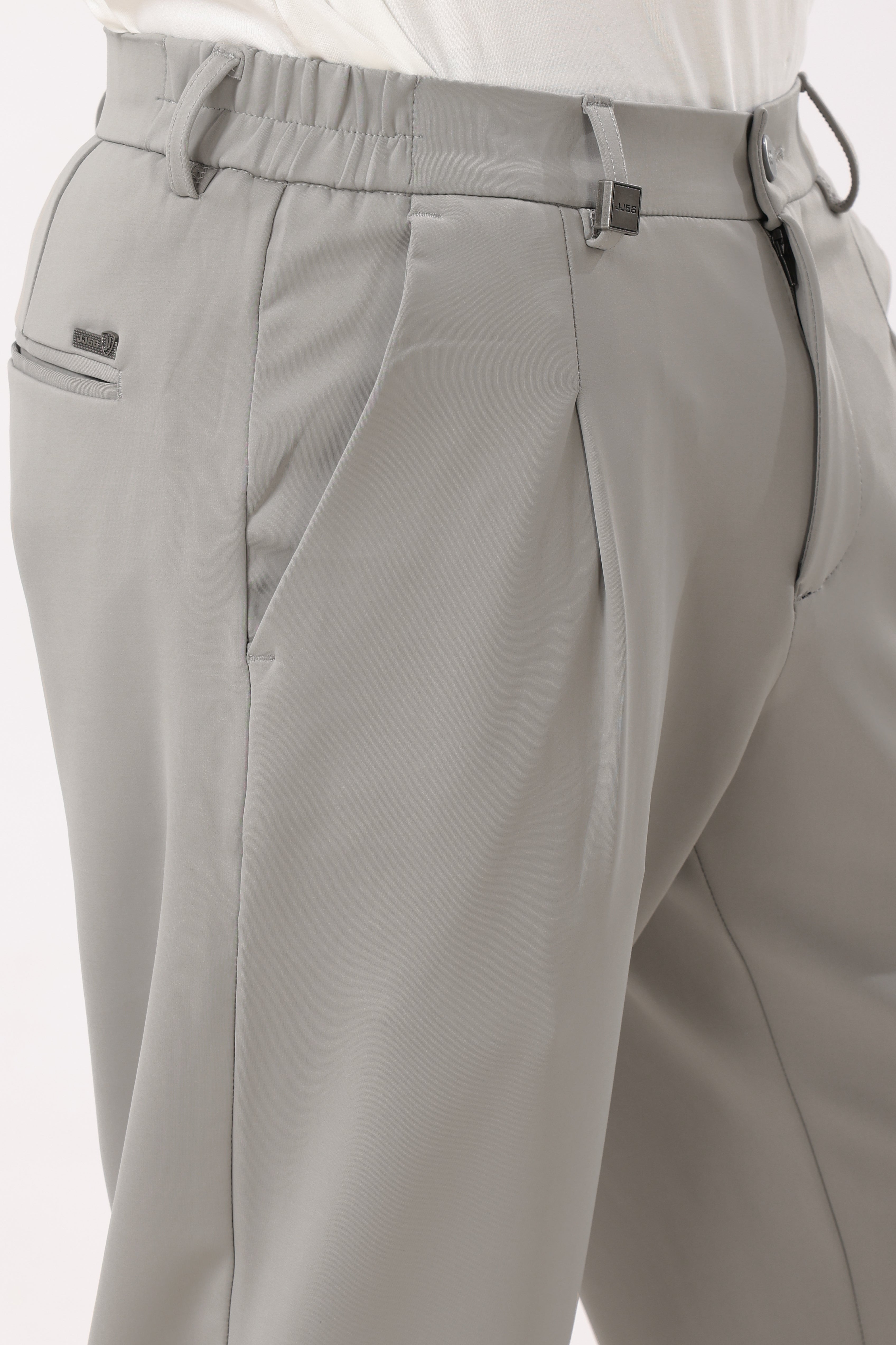 Baggy Fit Korean Pants Light Grey