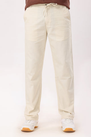 Linen Pants Straight Fit Cream