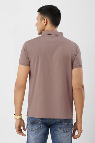 0701-3 Peach Solid Polo T-Shirt