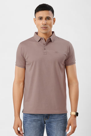 0701-3 Peach Solid Polo T-Shirt