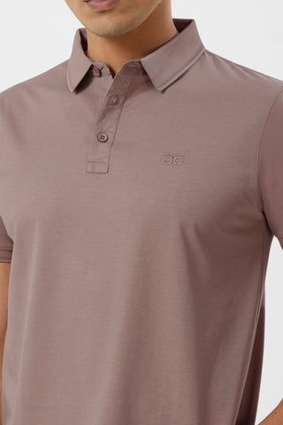 0701-3 Peach Solid Polo T-Shirt