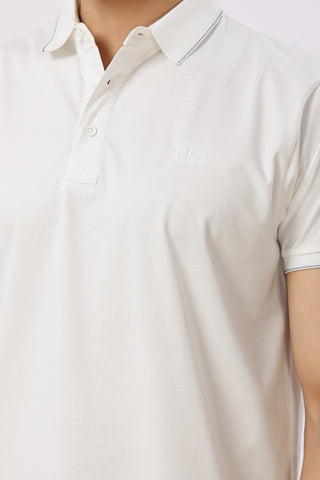 0701-1 White Solid Polo T-Shirt