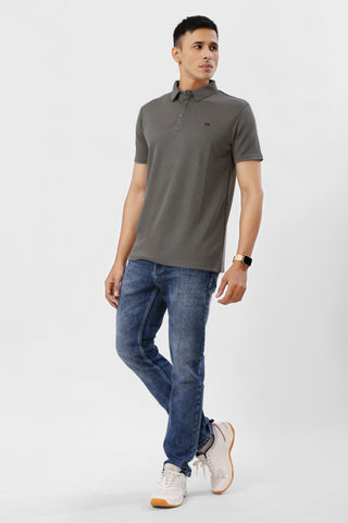 2002-2 Feather Touch Polo T-Shirt Olive Grey