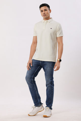 2002-1 Feather Touch Polo T-Shirt Cream