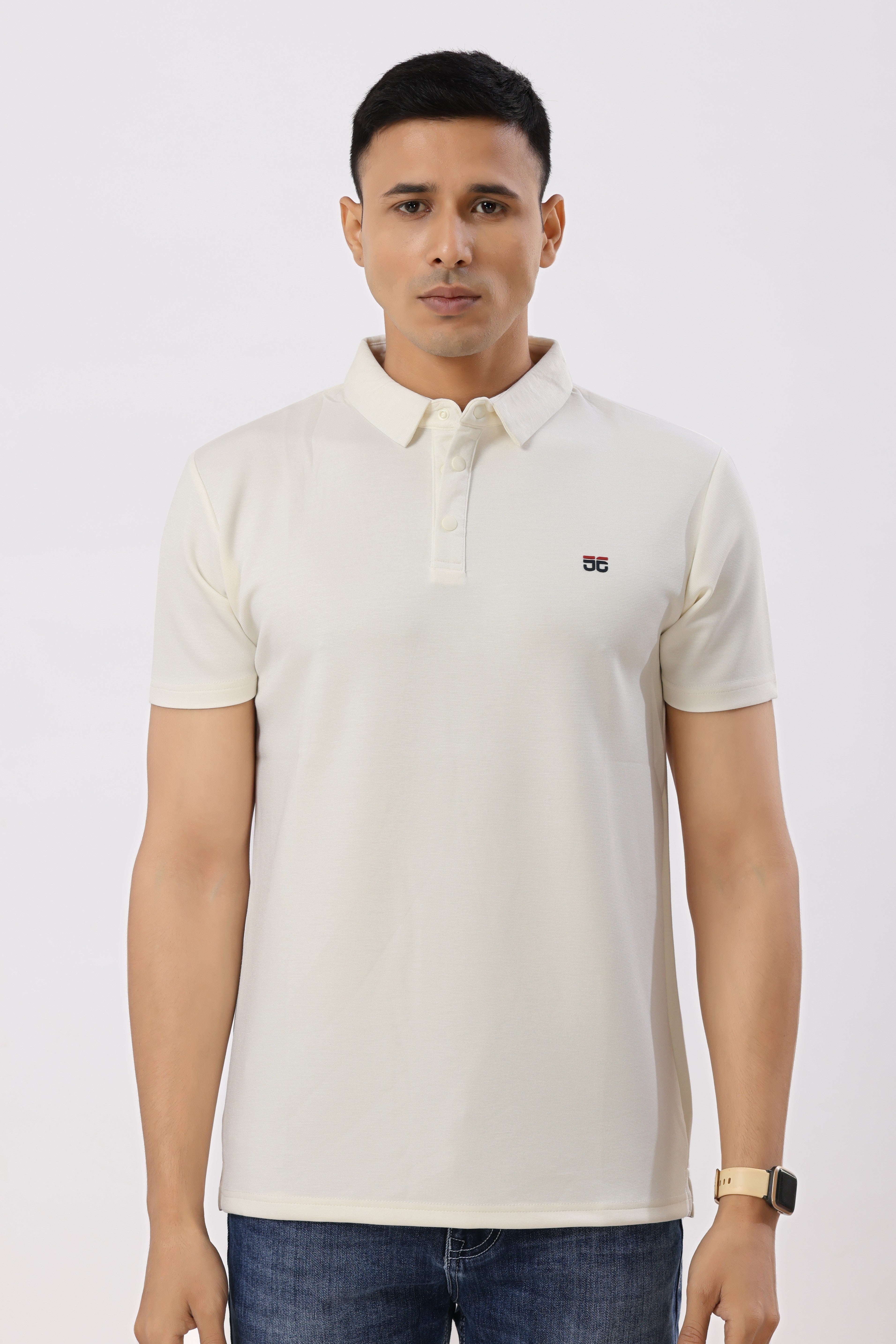 2002-1 Feather Touch Polo T-Shirt Cream