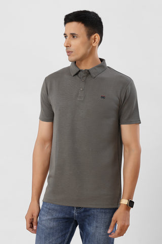2002-2 Feather Touch Polo T-Shirt Olive Grey
