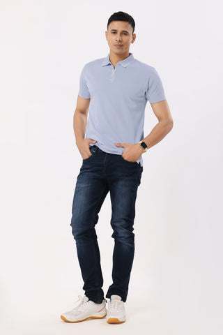 3001-1 Stitchless Polo T-Shirt Sky Blue