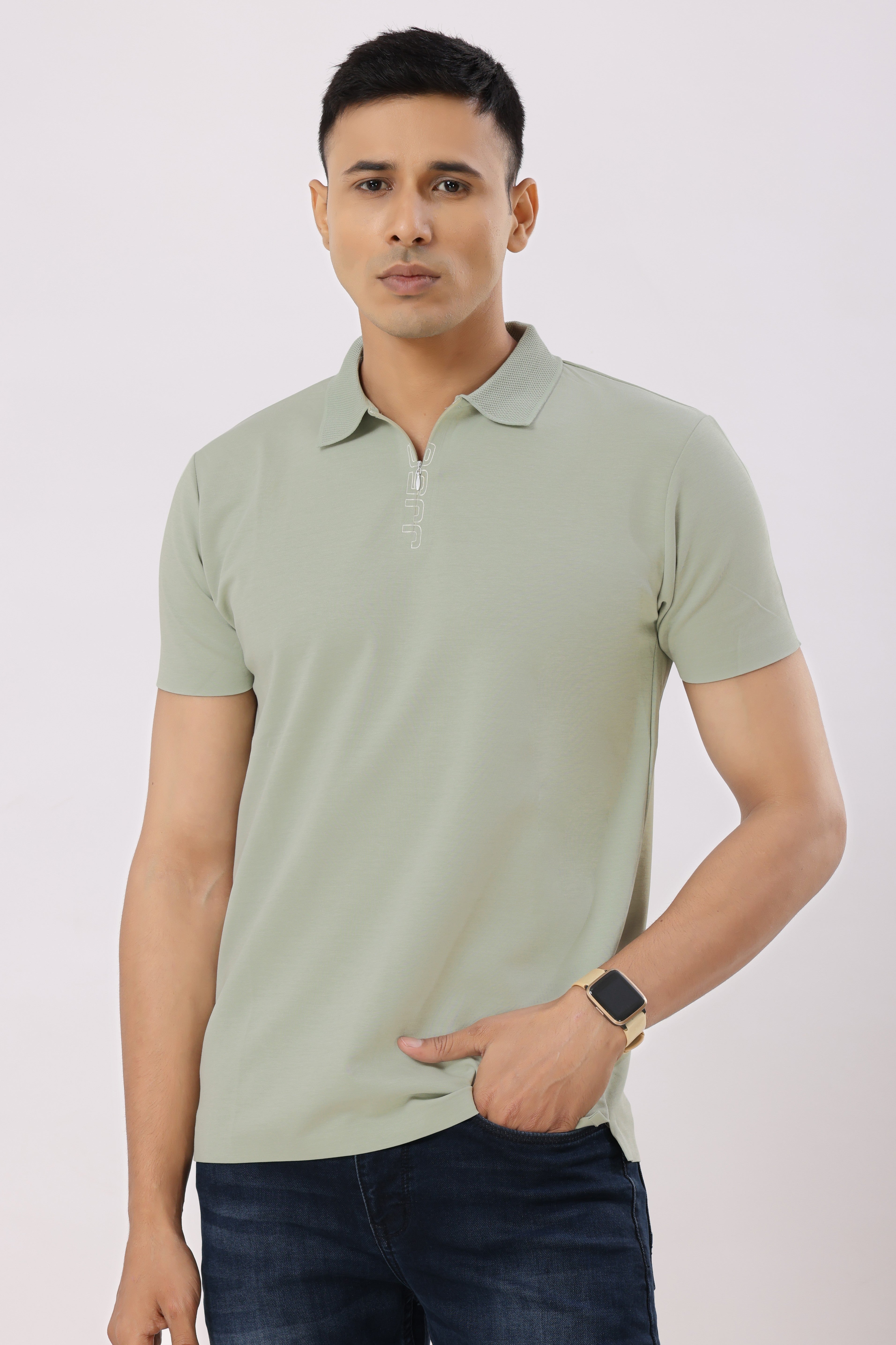 3001-2 Stitchless Polo T-Shirt Light Green