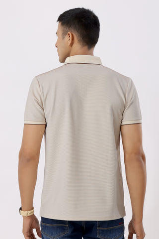 3002-3 Luxe Stripes Polo T-Shirt Brown