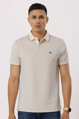 3002-3 Luxe Stripes Polo T-Shirt Brown