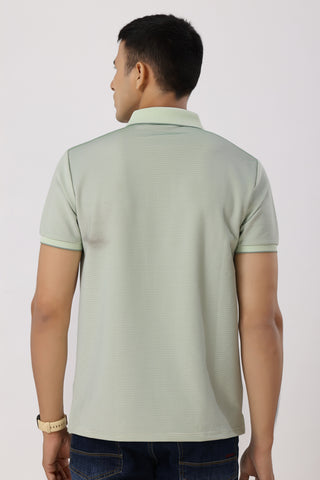 3002-1 Luxe Stripes Polo T-Shirt Green