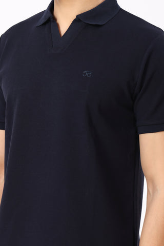3003-2 Linear Polo T-Shirt Navy