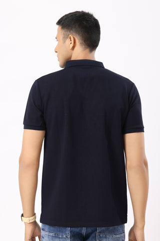 3003-2 Linear Polo T-Shirt Navy