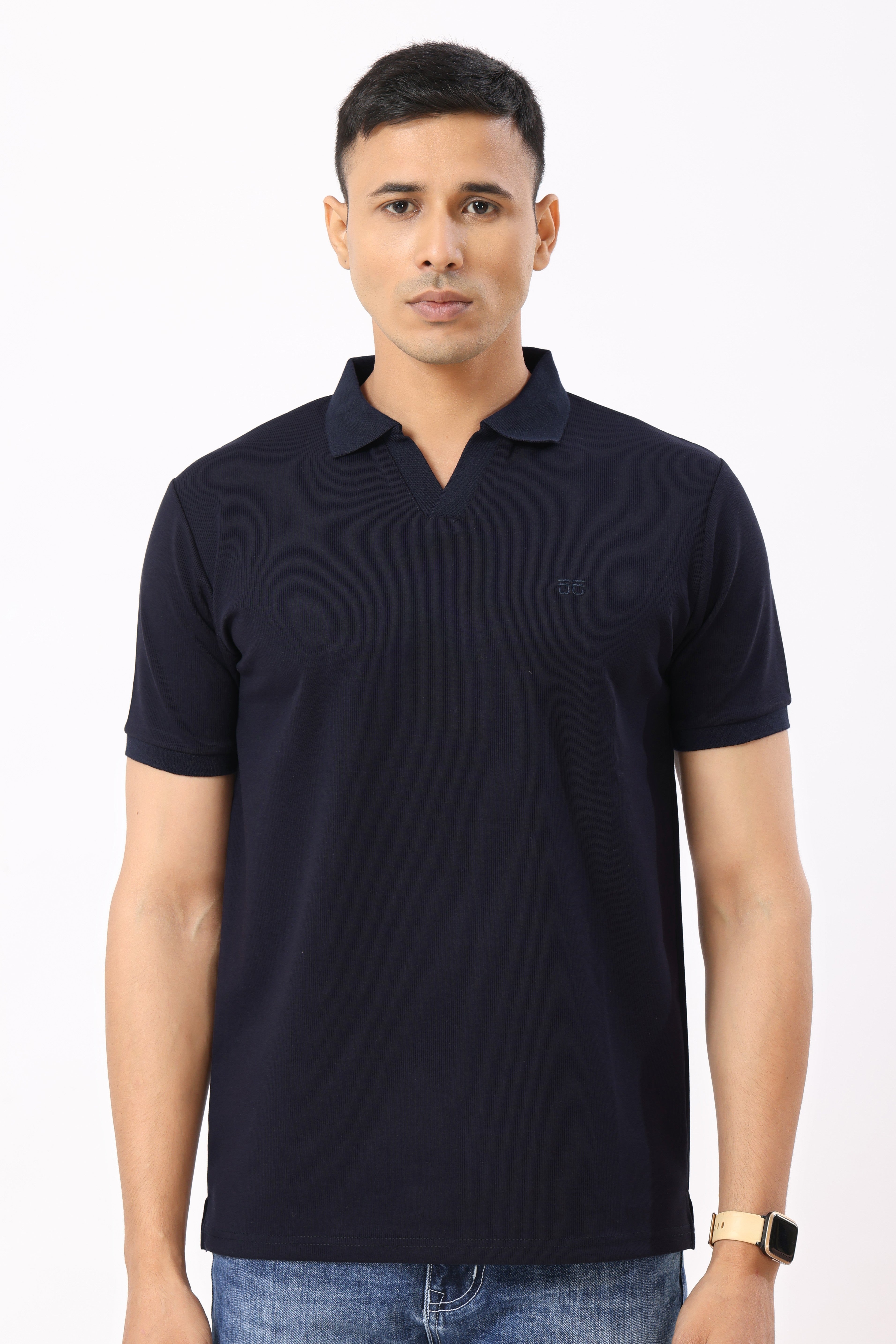 3003-2 Linear Polo T-Shirt Navy