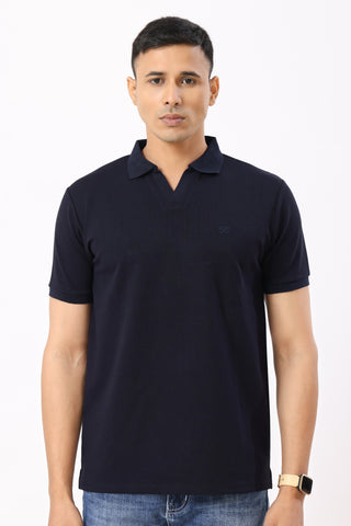 3003-2 Linear Polo T-Shirt Navy