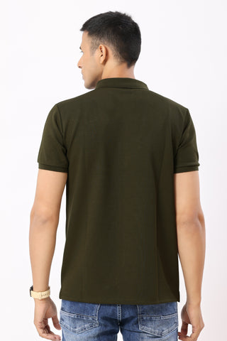 3003-1 Linear Polo T-Shirt Army Green