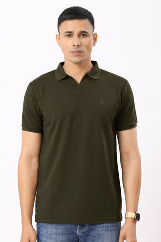 3003-1 Linear Polo T-Shirt Army Green
