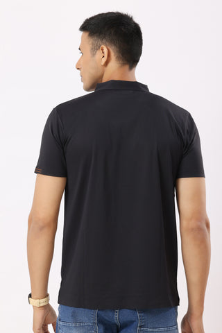 4001-3  ZeroStitch Chain Polo T-Shirt Black