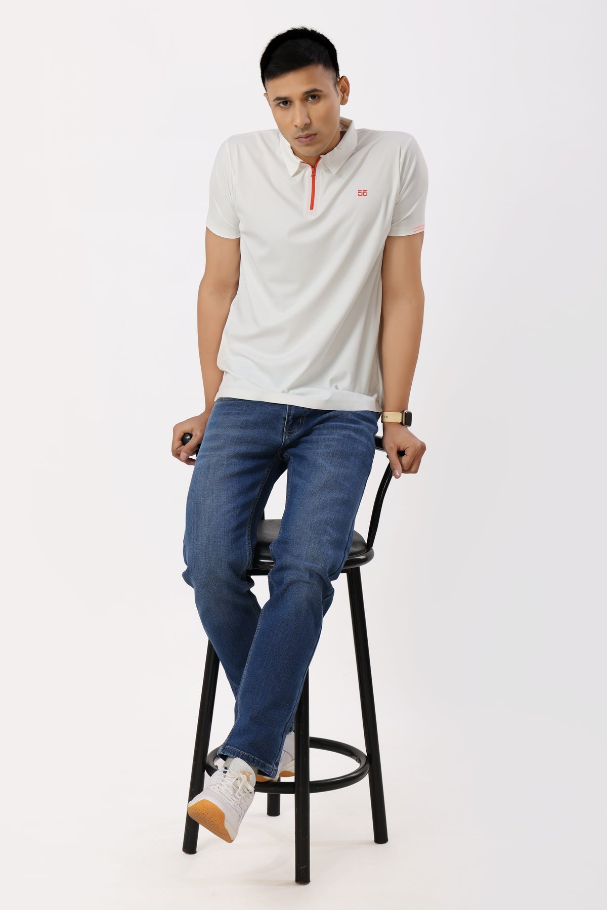 4001-1 ZeroStitch Chain Polo T-Shirt White