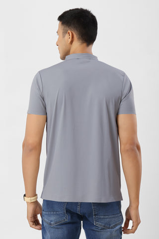 4001-2 ZeroStitch Chain Polo T-Shirt Grey