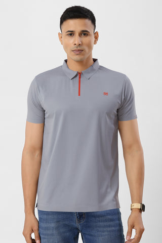 4001-2 ZeroStitch Chain Polo T-Shirt Grey