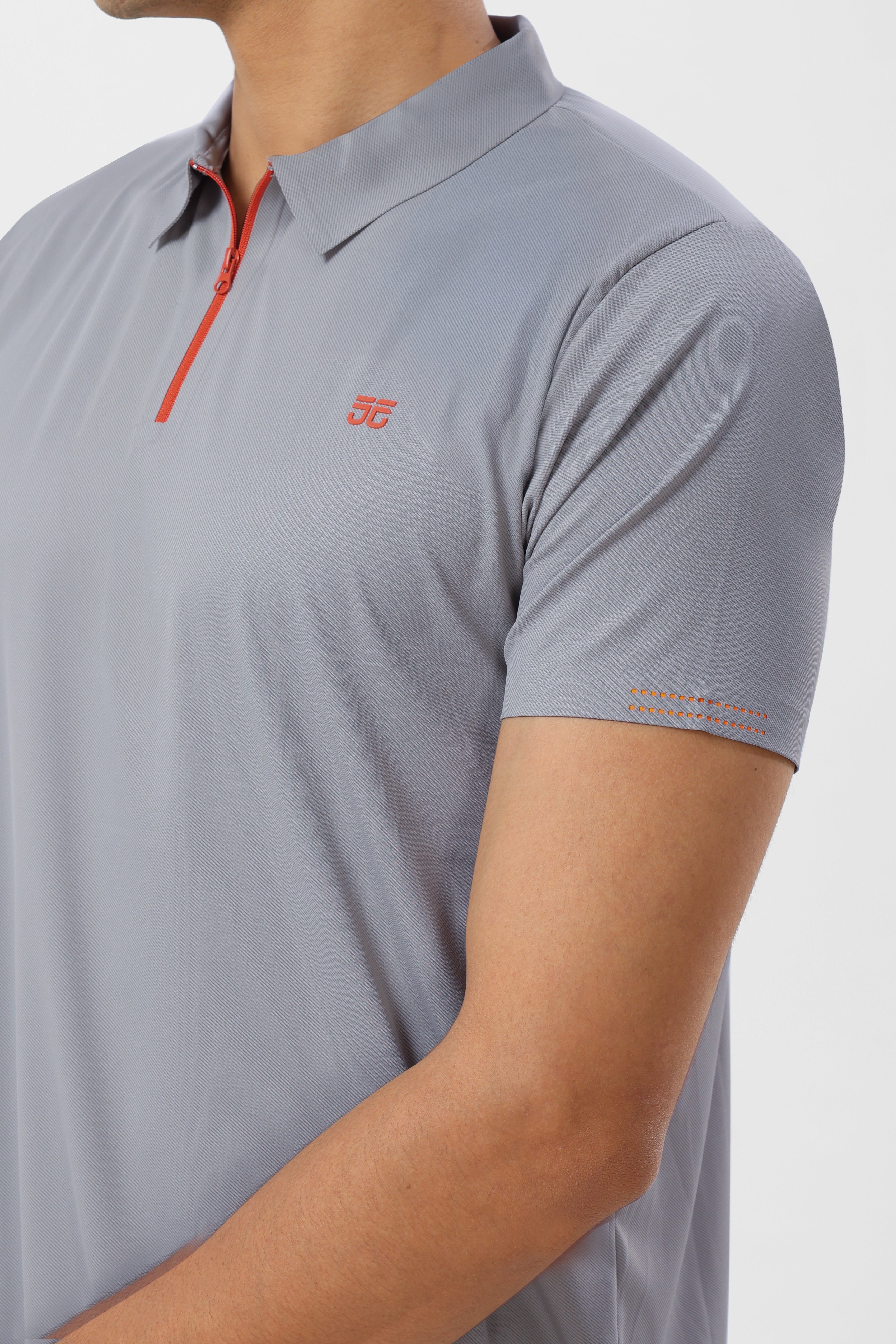 4001-2 ZeroStitch Chain Polo T-Shirt Grey