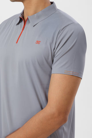 4001-2 ZeroStitch Chain Polo T-Shirt Grey