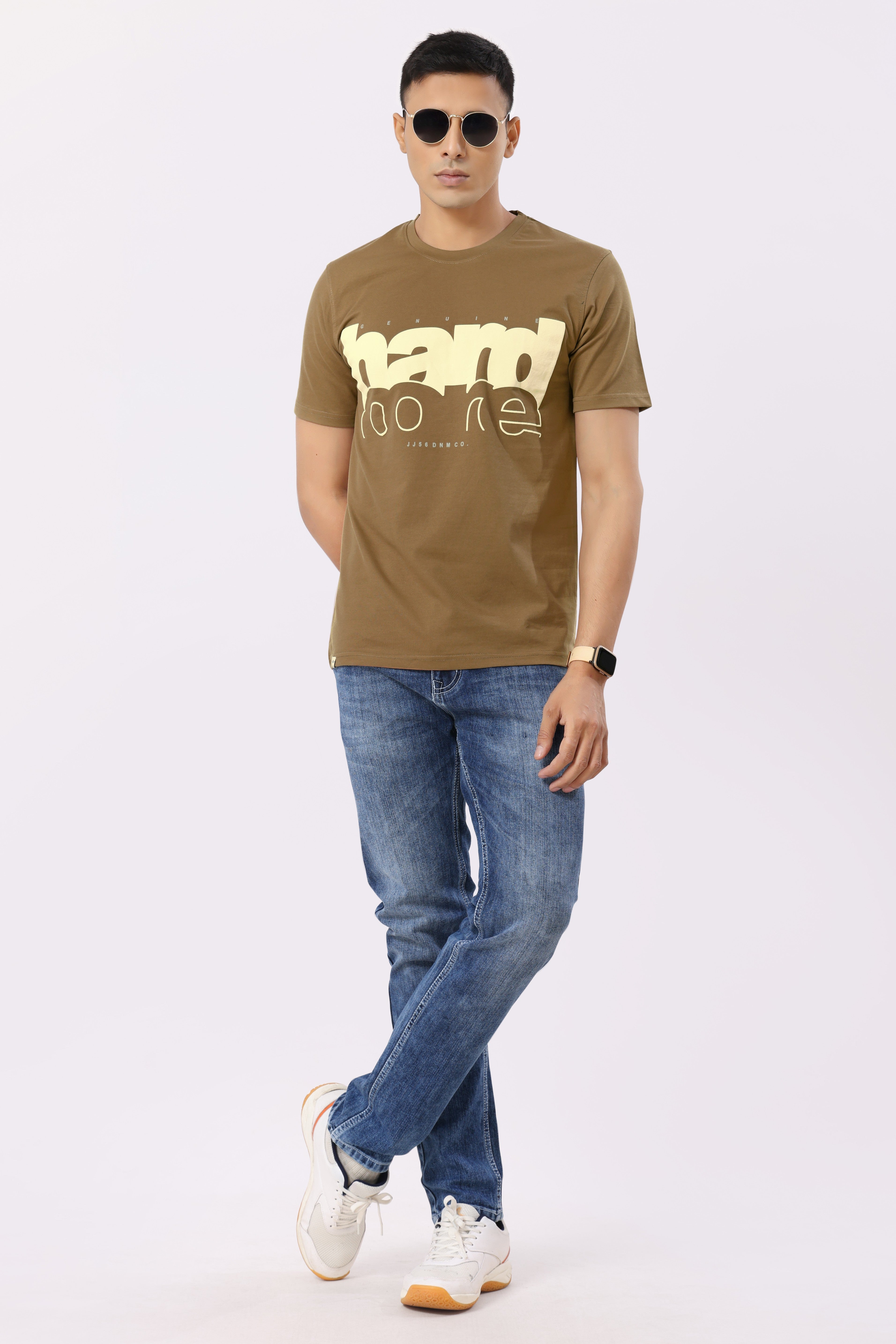 Hard Core Graphic T-Shirt Mustard