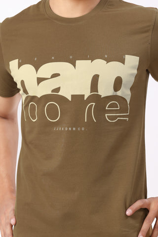 Hard Core Graphic T-Shirt Mustard