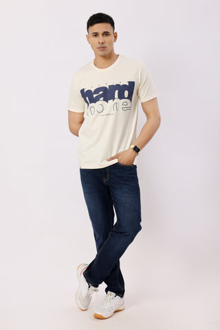 Hard Core Graphic T-Shirt Cream