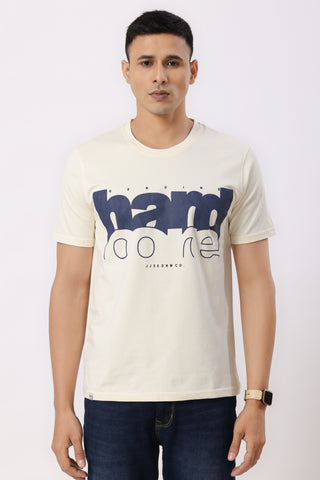 Hard Core Graphic T-Shirt Cream