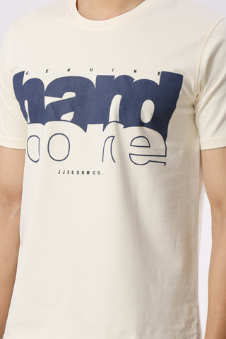 Hard Core Graphic T-Shirt Cream