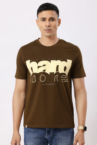 Hard Core Graphic T-Shirt Brown