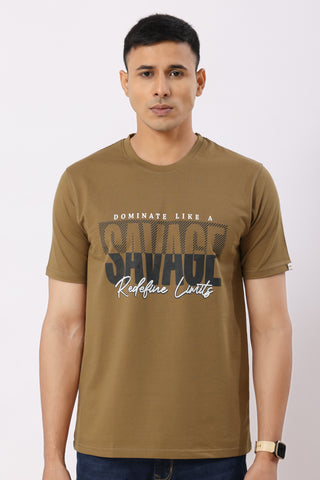 Savage Graphic T-Shirt Mustard