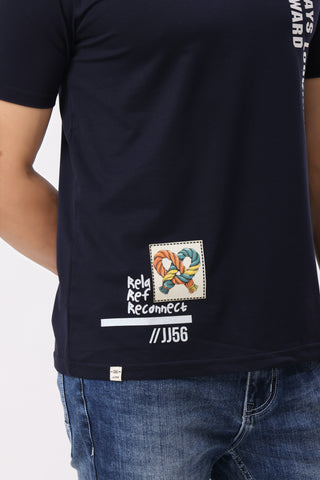 Reconnect Textured T-Shirt Navy